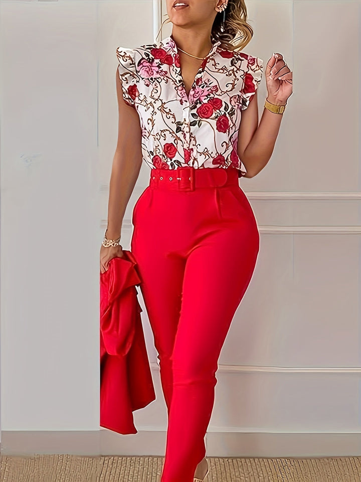 Florabel - Elegant Set met Volant Mouwen