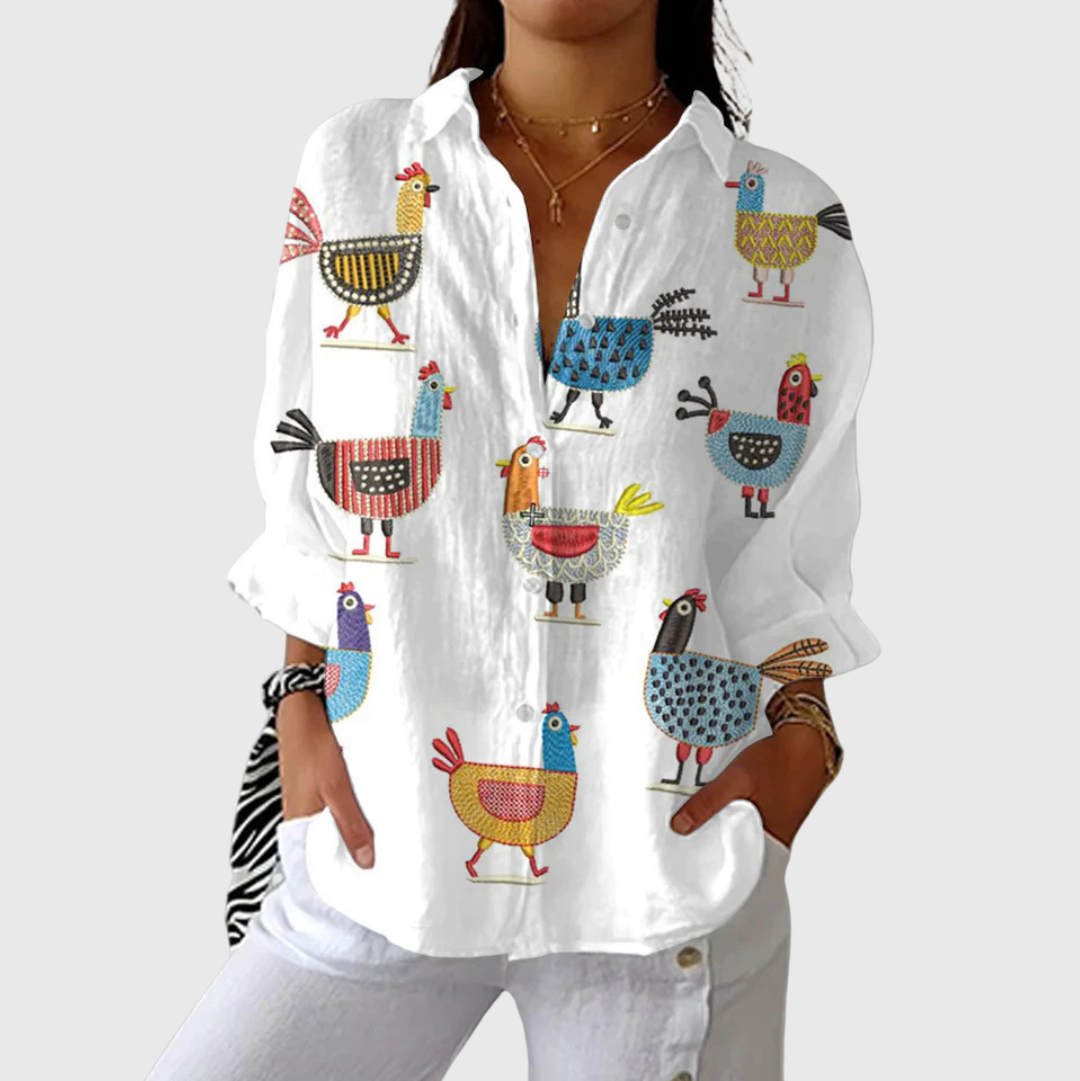 Lichte en kleurrijke bedrukte blouse