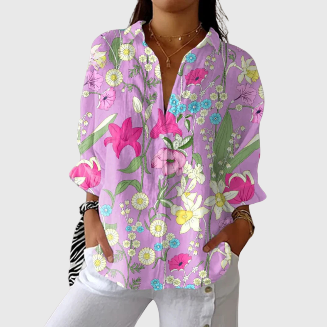 Lichte en kleurrijke bedrukte blouse