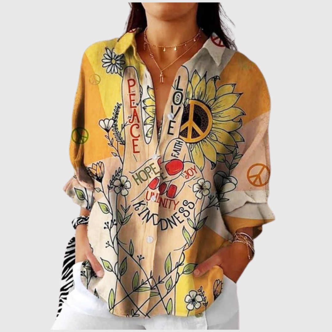 Lichte en kleurrijke bedrukte blouse