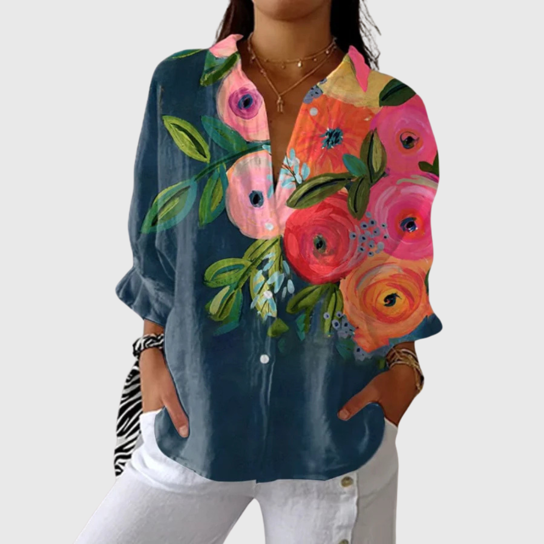 Lichte en kleurrijke bedrukte blouse