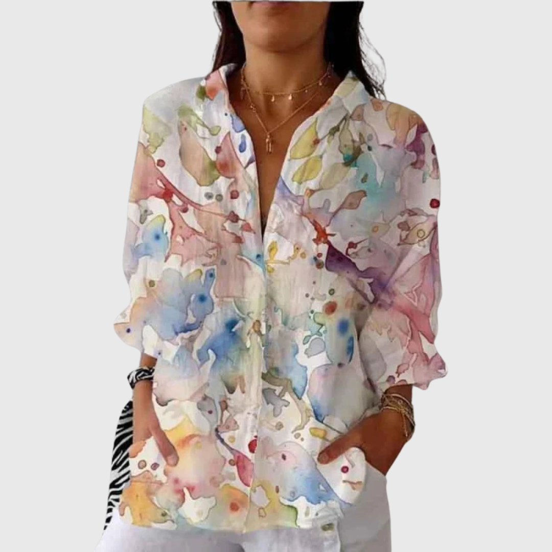 Lichte en kleurrijke bedrukte blouse