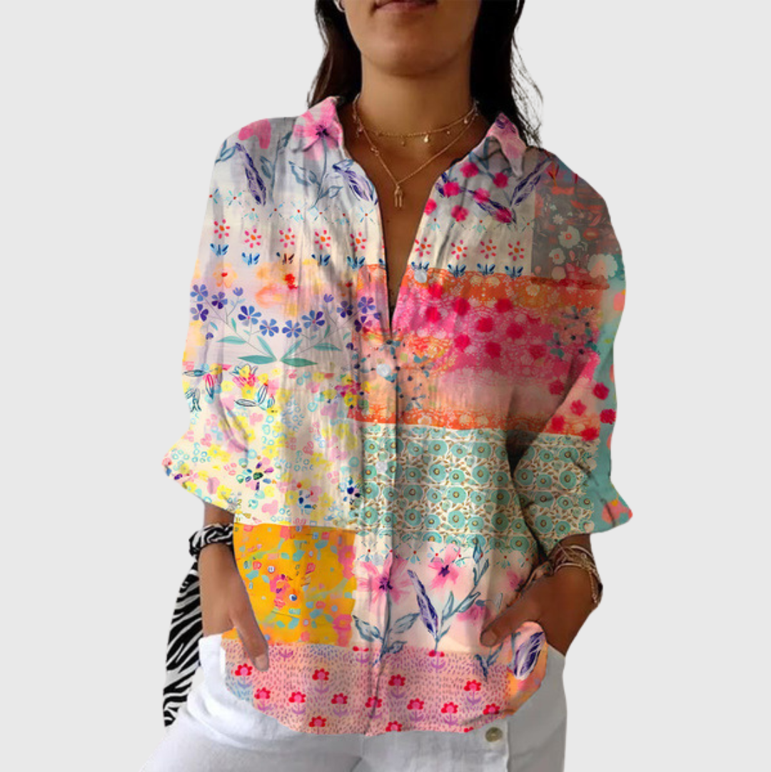 Lichte en kleurrijke gedrukt blouse