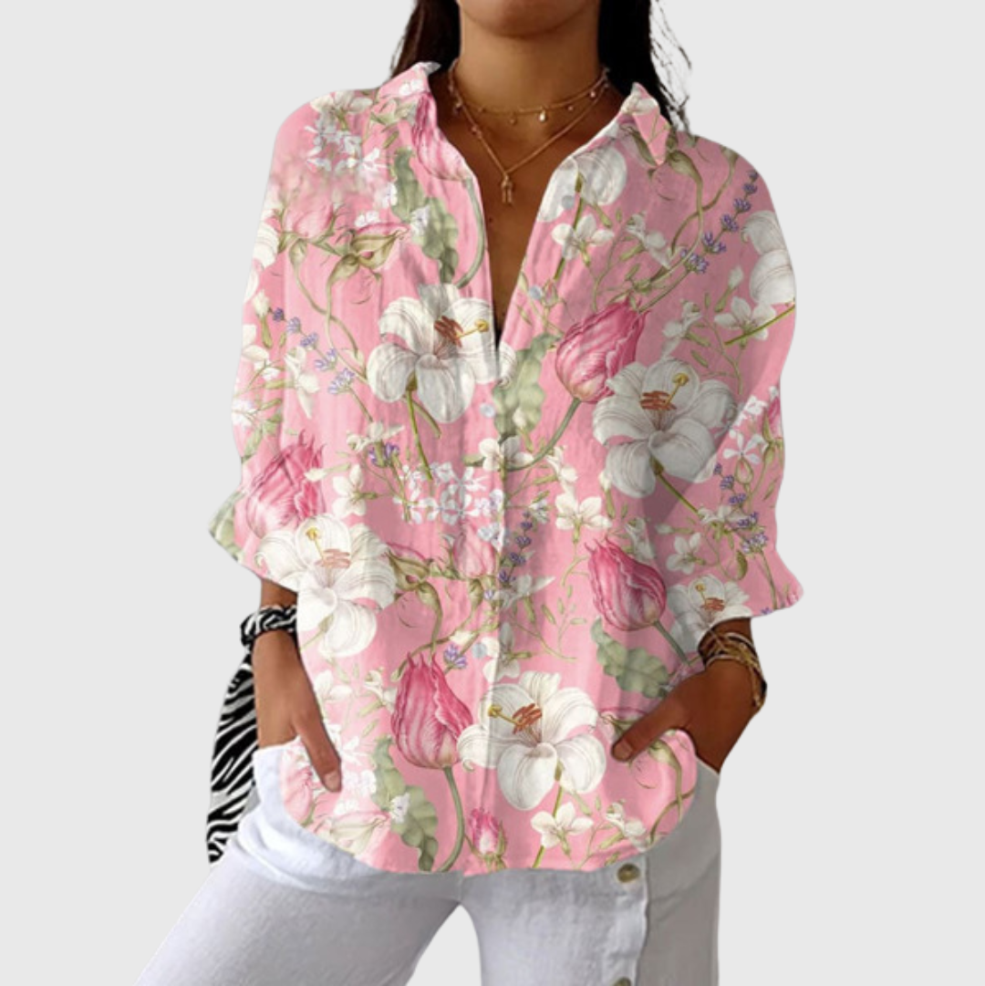 Lichte en kleurrijke bedrukte blouse