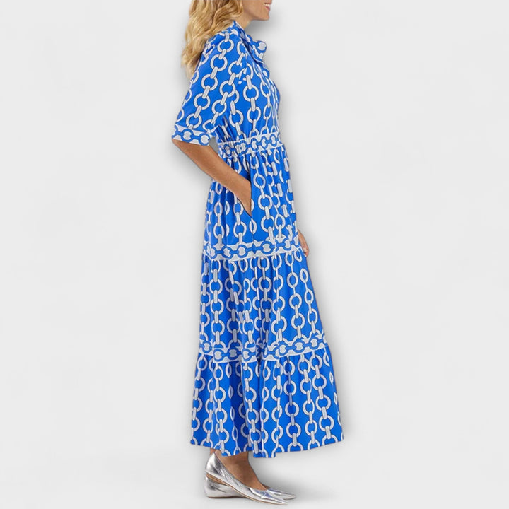 JULIANA | MIDI JURK MET KETTINGPATROON