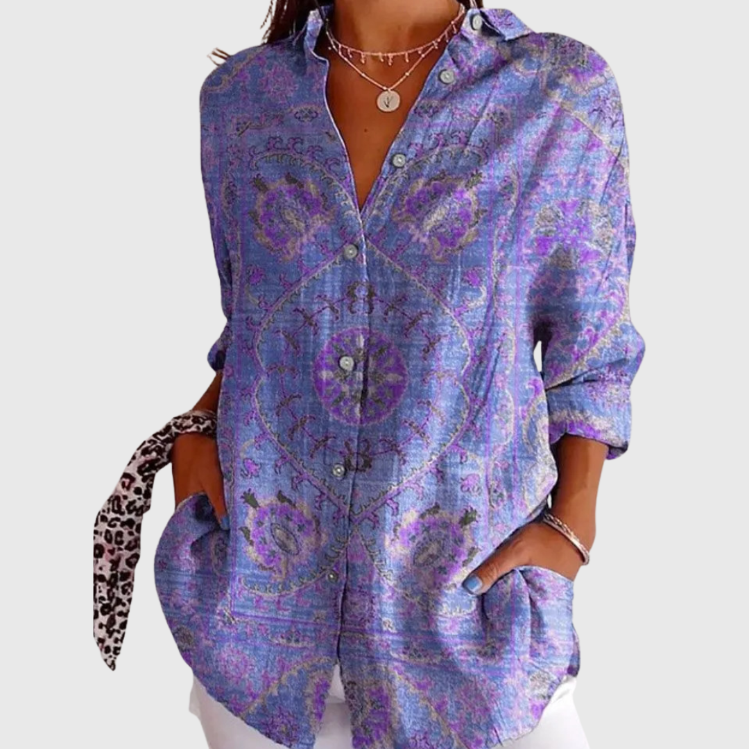 Lichte en kleurrijke bedrukte blouse