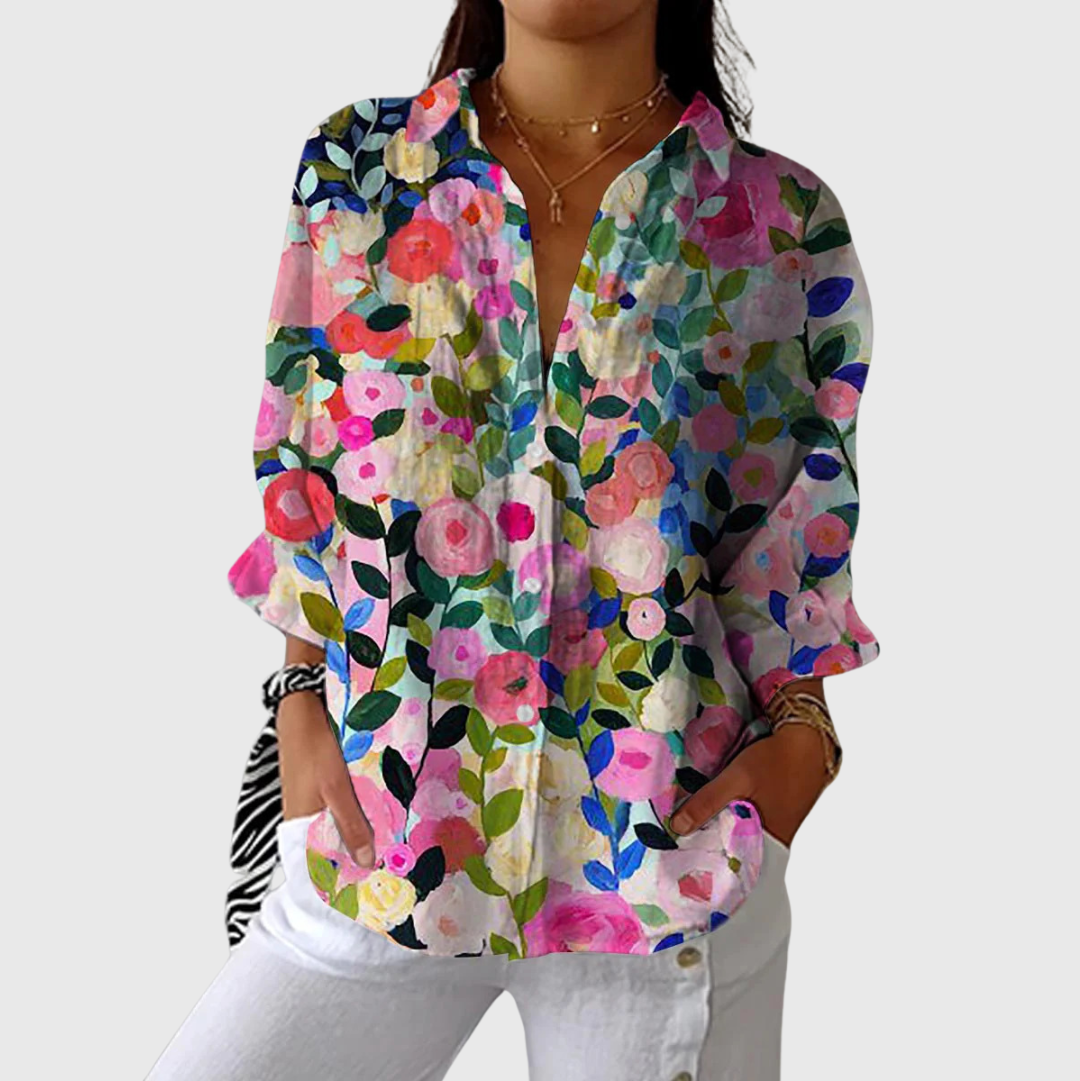 Lichte en kleurrijke bedrukte blouse