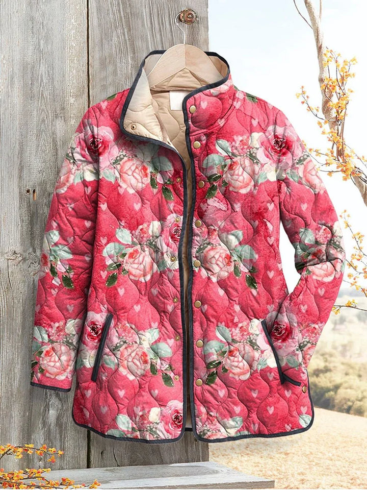 Roze - Elegante Gewatteerde Jas