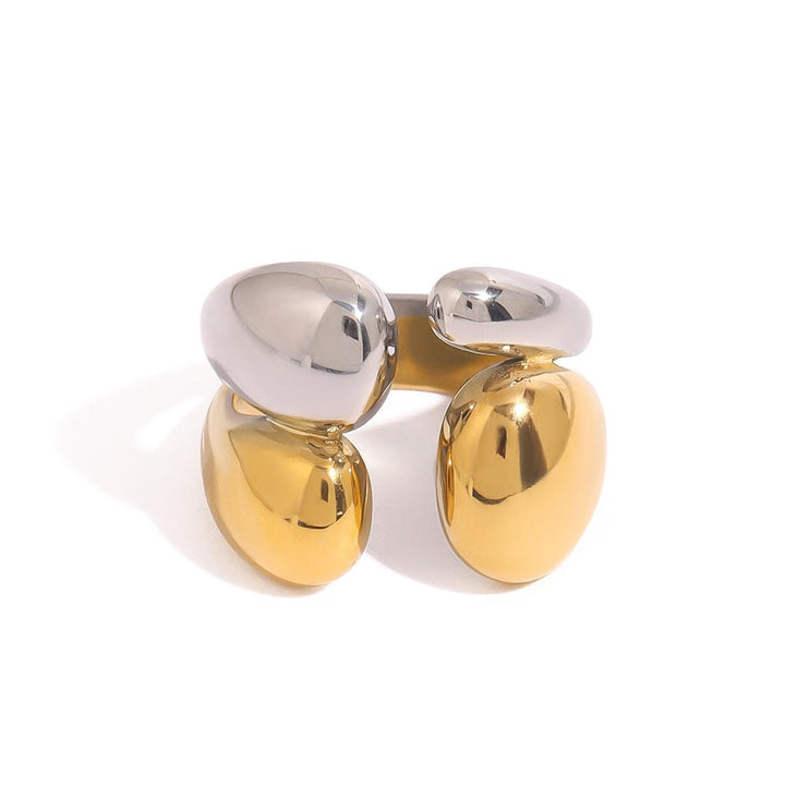 Twee Kleurige Gouden Zilveren Stapelbare Ring