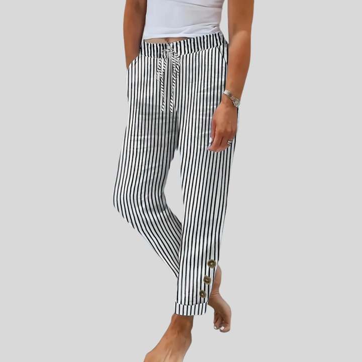 Raquelle - Casual Gestreepte Broek