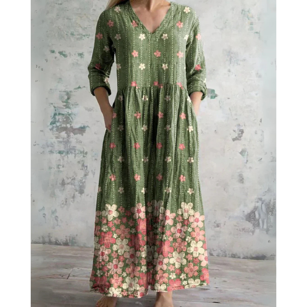 ELEANOR | MAXI JURK VINTAGE BLOEMEN