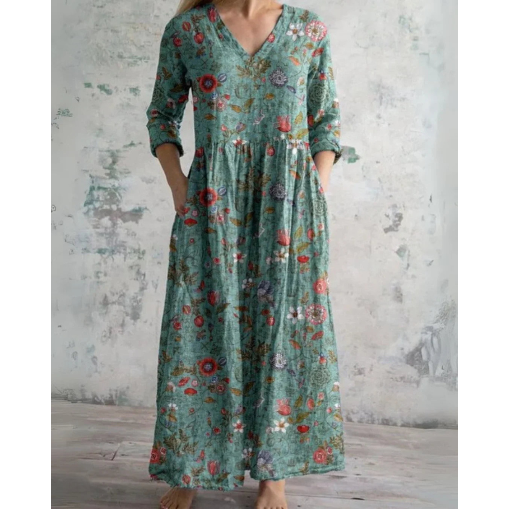 ELEANOR | MAXI JURK VINTAGE BLOEMEN
