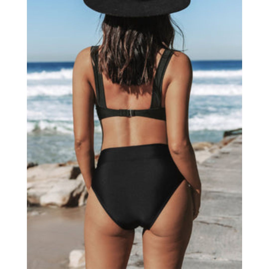 Claire | Effen hoge taille badpak