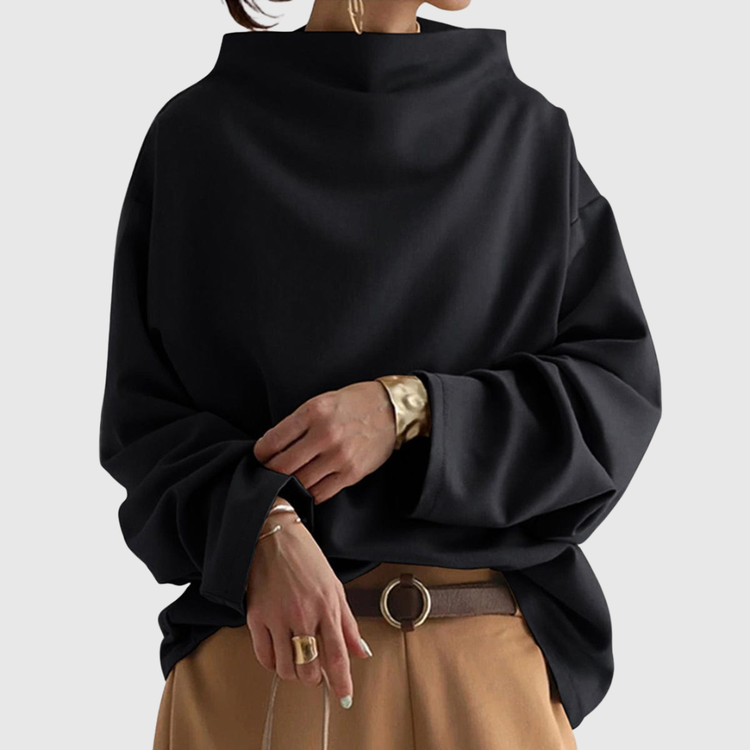 Lisa | Casual top met hoge kraag