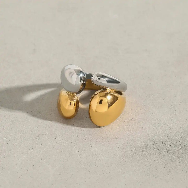 Twee Kleurige Gouden Zilveren Stapelbare Ring
