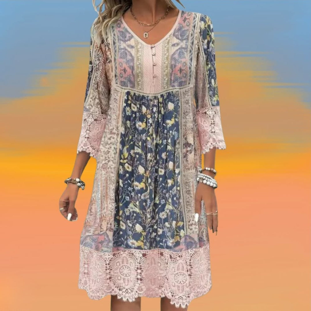 NAYA | MIDI JURK VLOEIENDE BOHO LUXE