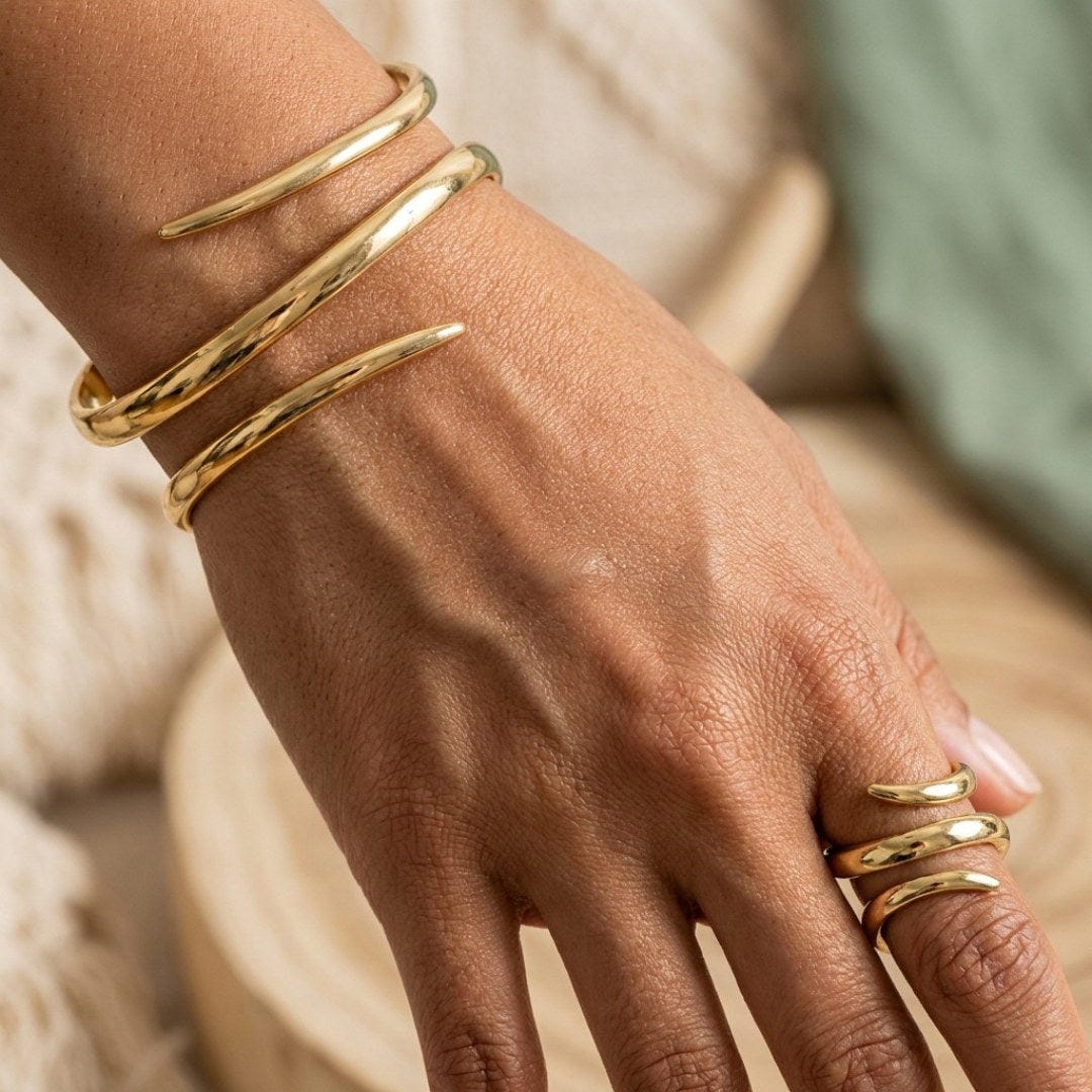 Abstract Slangarmband en Ring Set