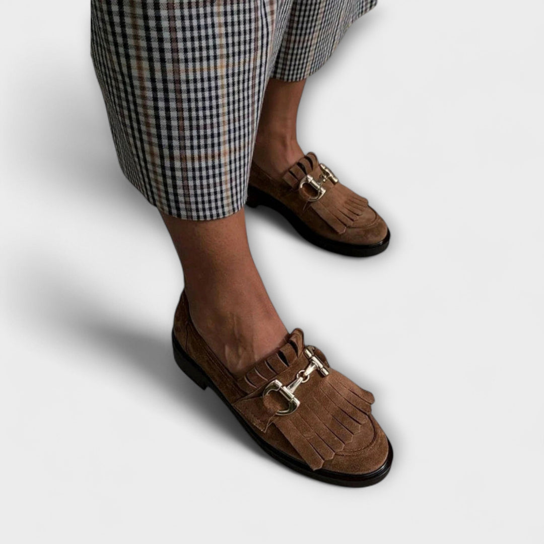 Fleur™ | Bruine Mocassins met Ronde Neus